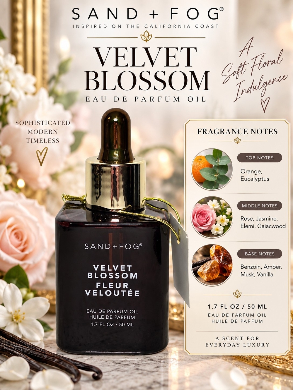 VELVET BLOSSOM Sand + Fog Fragrance Oil - Alcohol Free